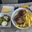 a plate of food on a table