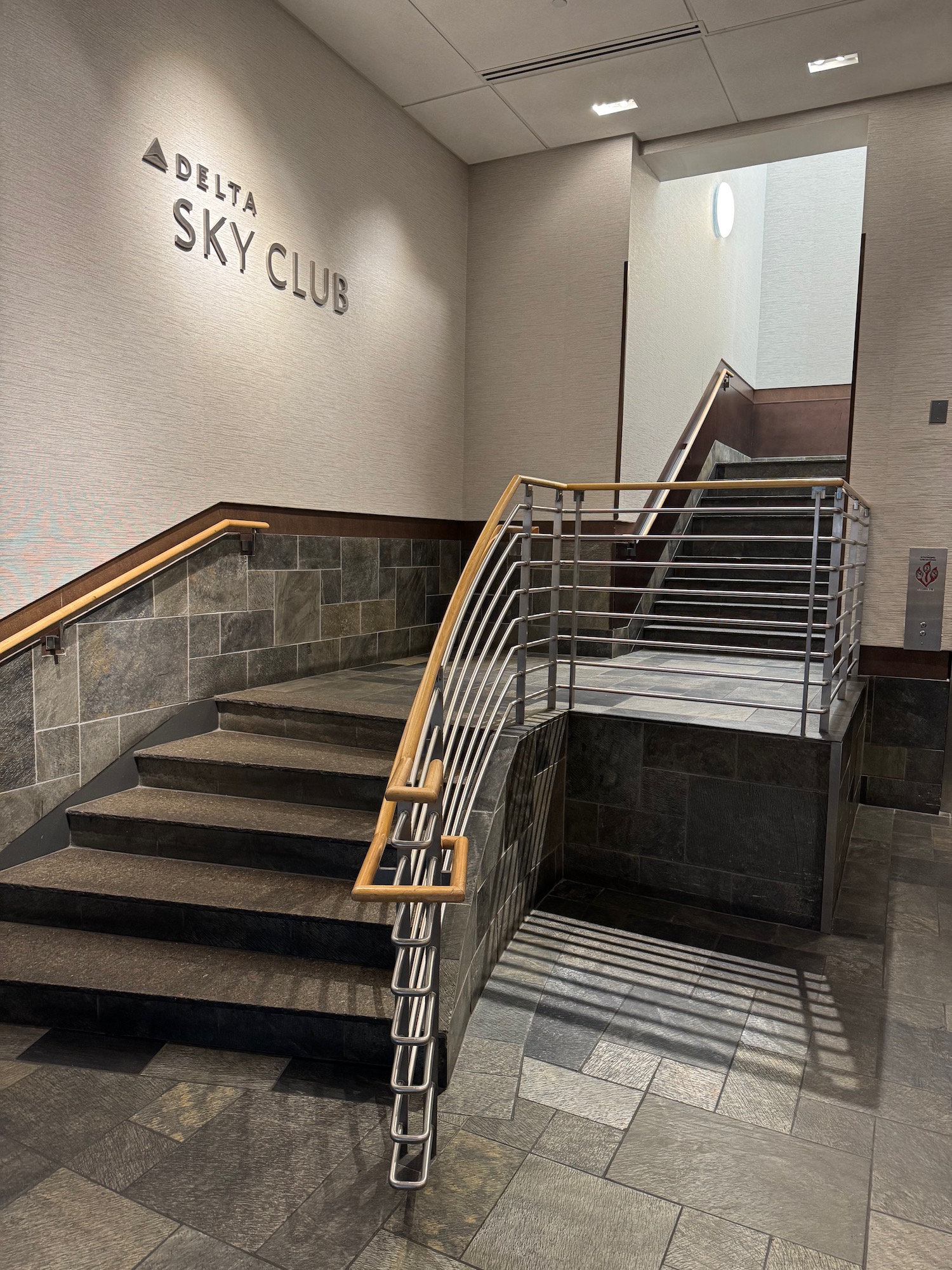 a staircase in a building