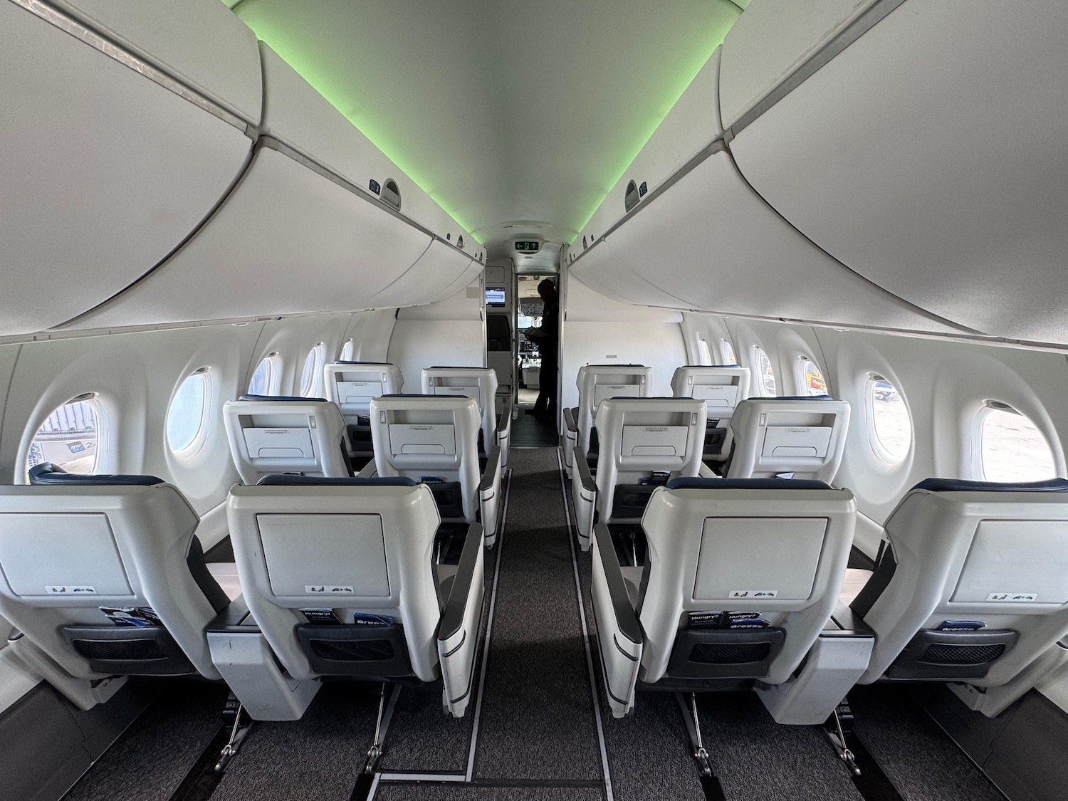 the inside of an airplane