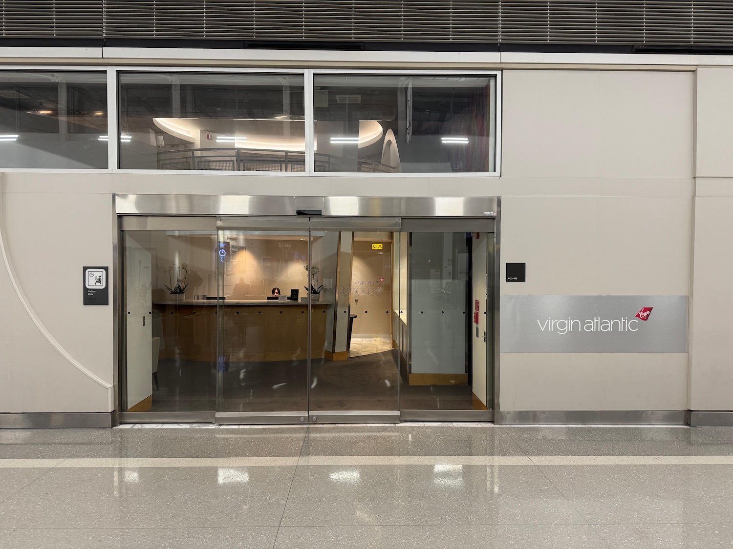 a glass doors on a building