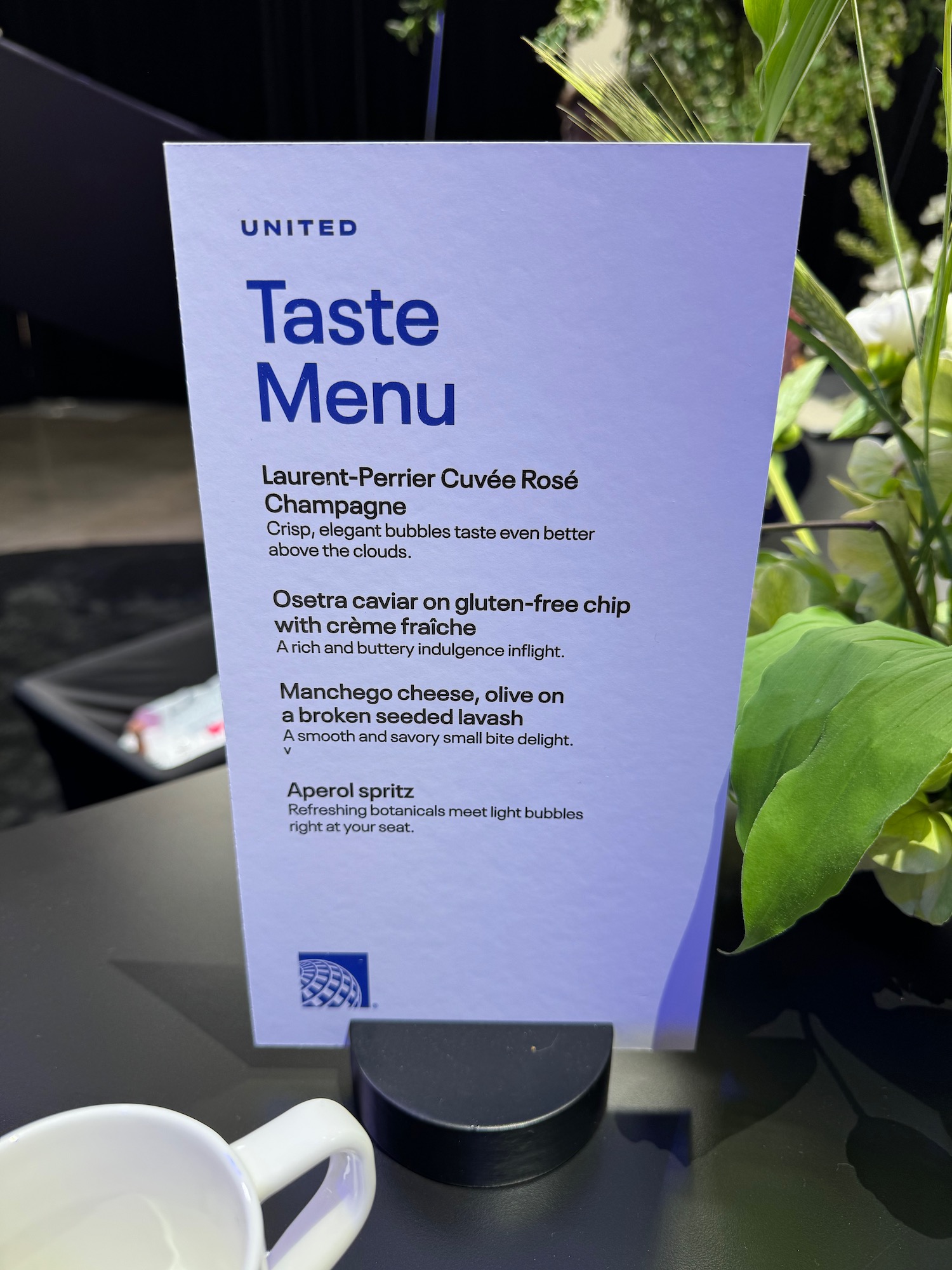 a menu on a table