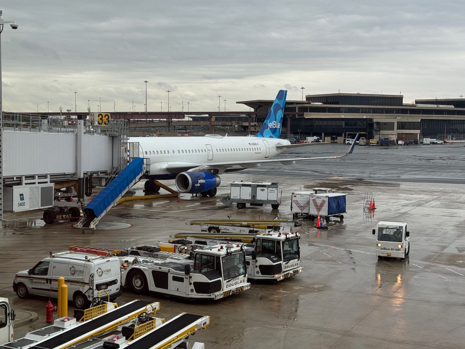 a plane parked at an airport