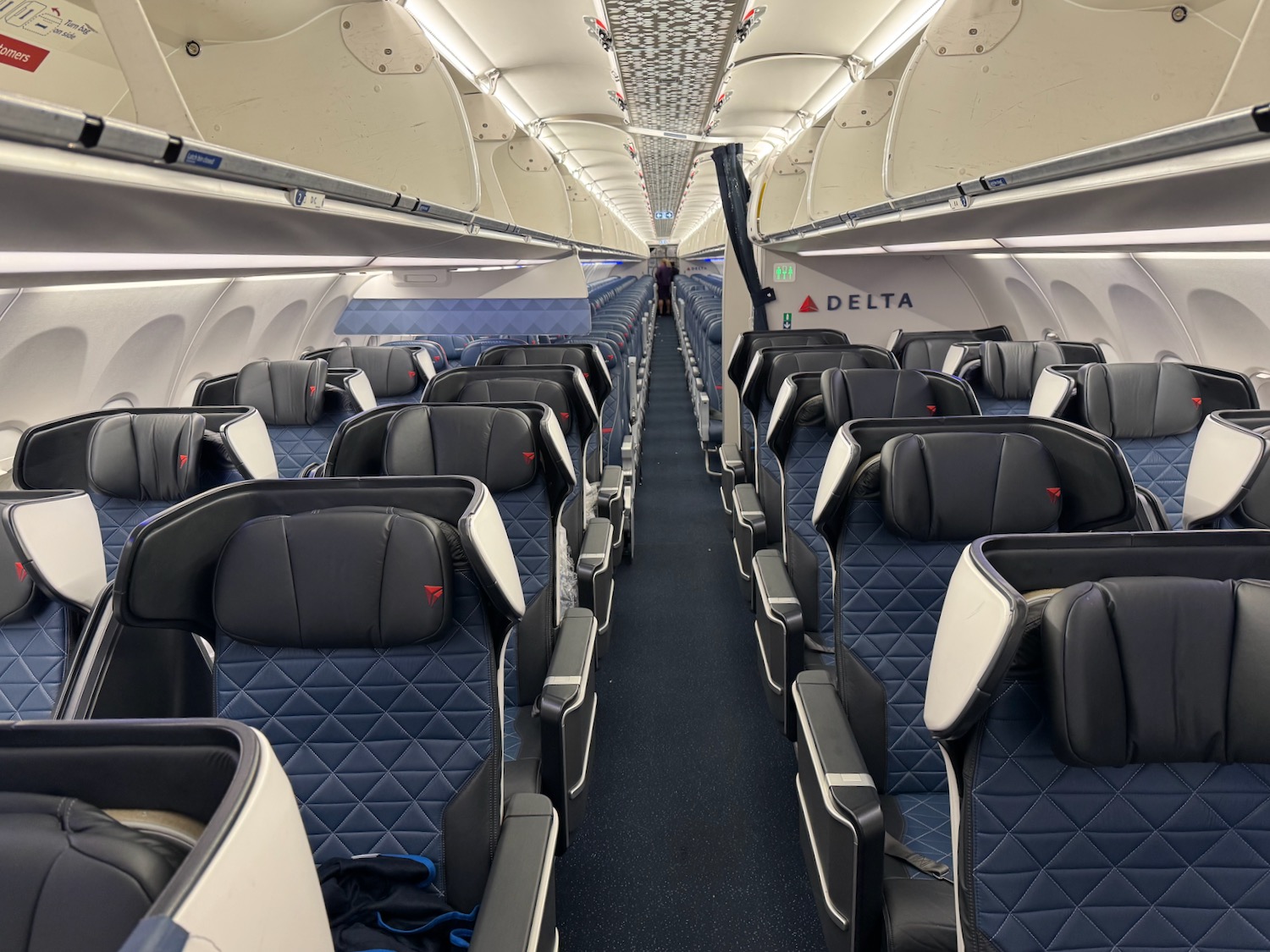 a row of seats in an airplane