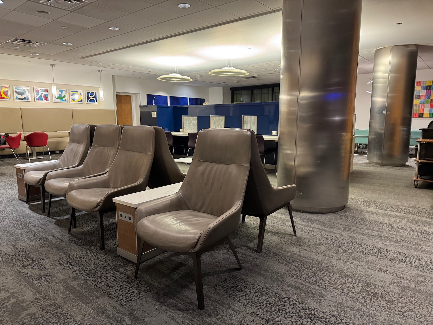 a group of chairs in a room