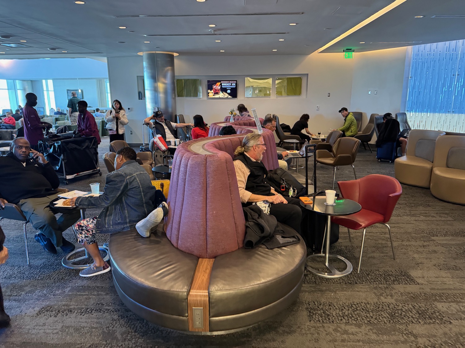 people sitting in a lounge area