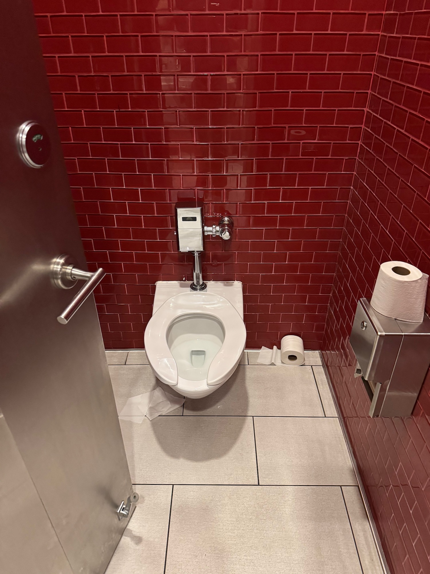 a toilet in a bathroom