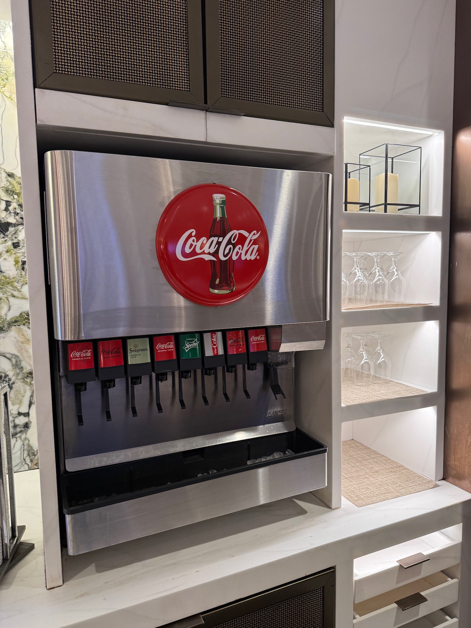a soda machine in a room