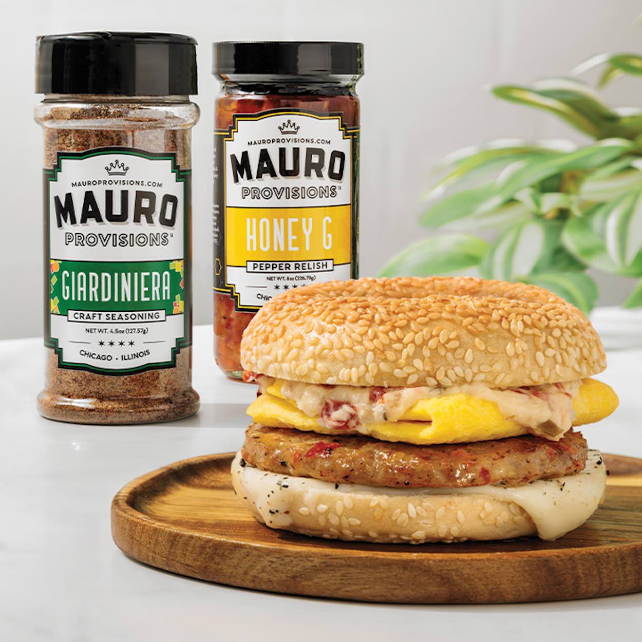 a burger with a burger and a couple of spices