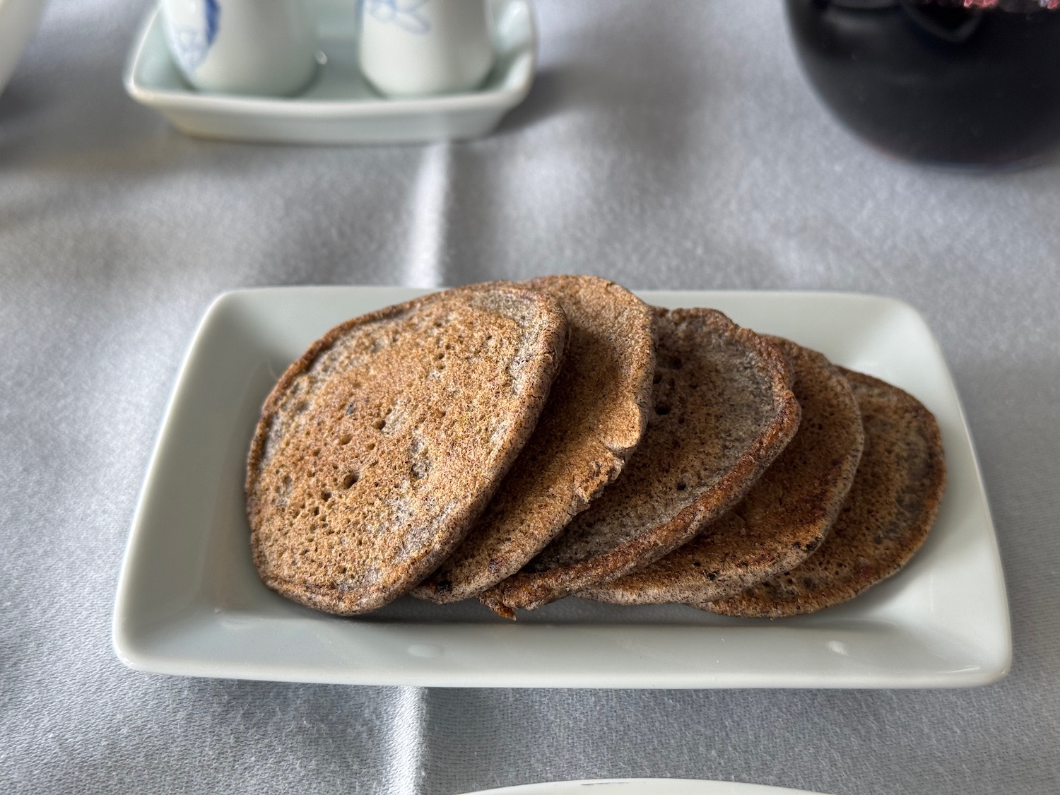 a plate of pancakes on a table