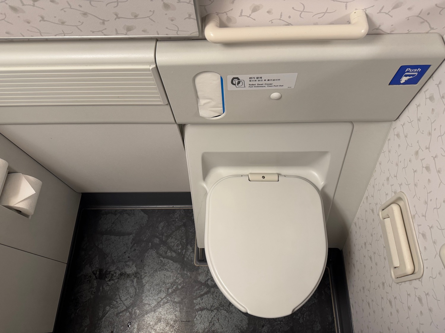a toilet in a bathroom