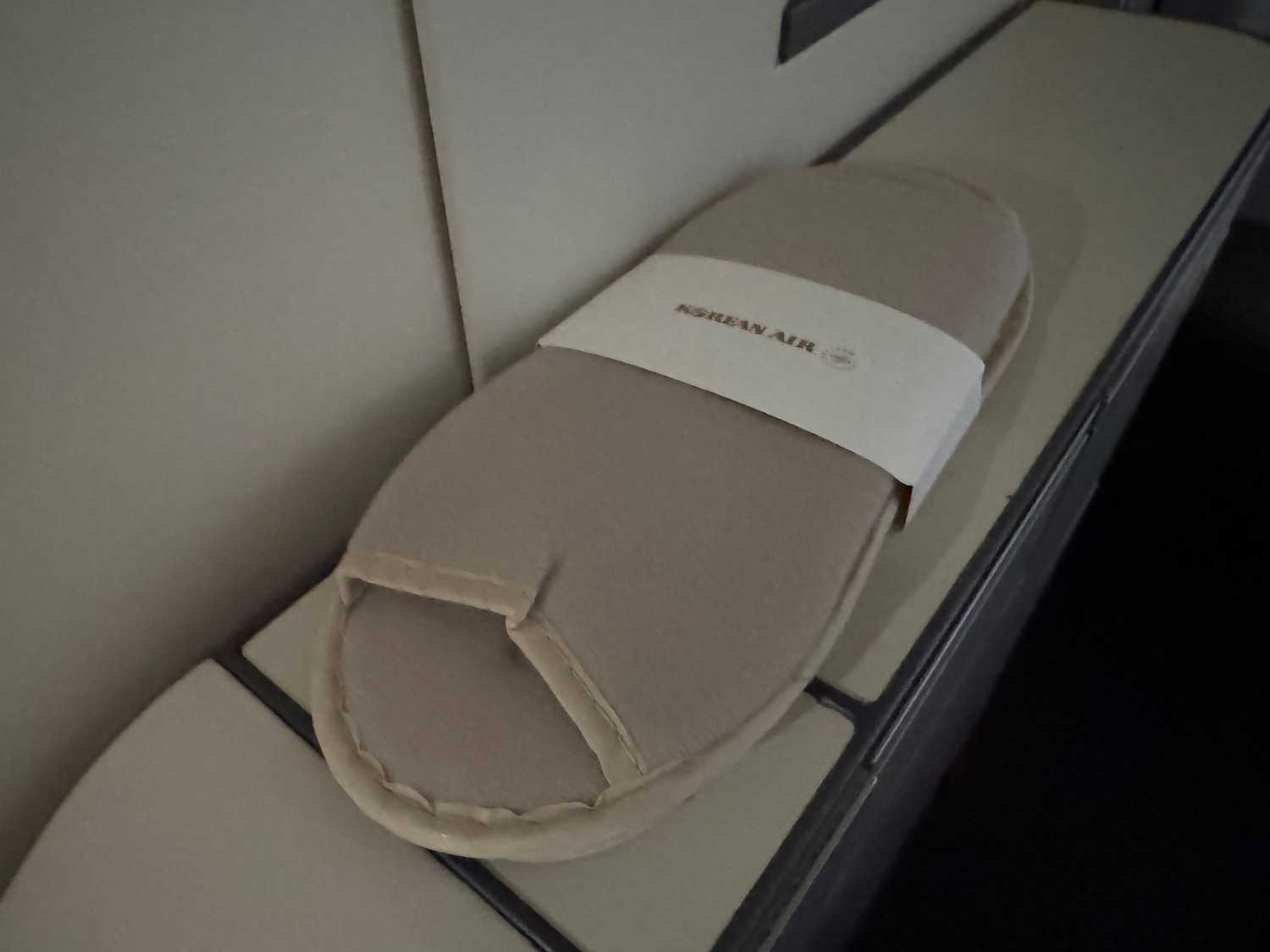 a brown slipper on a counter
