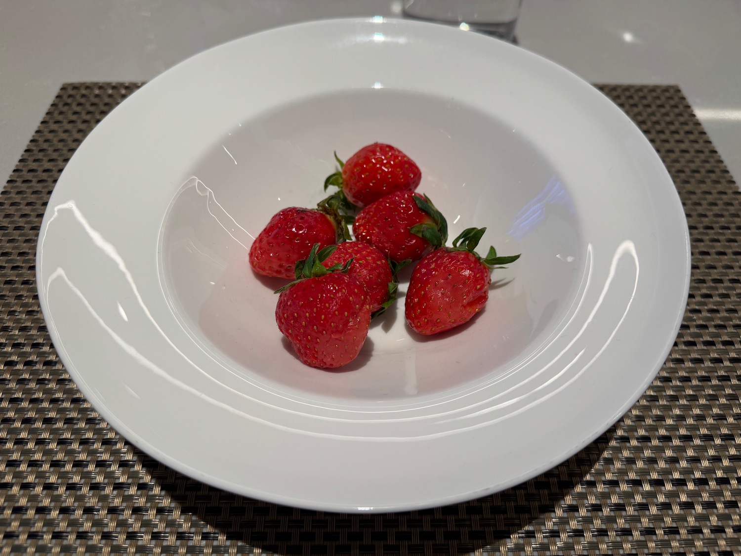 a plate of strawberries