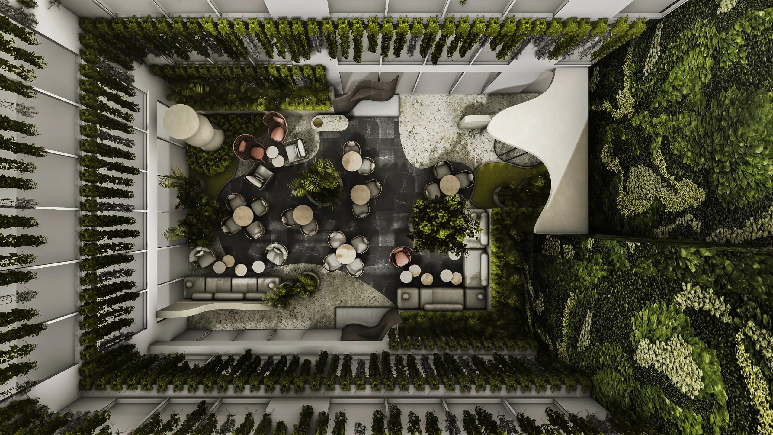 Thompson Miami Beach courtesy of Hyatt Hotels-Atrium-Aerial-View