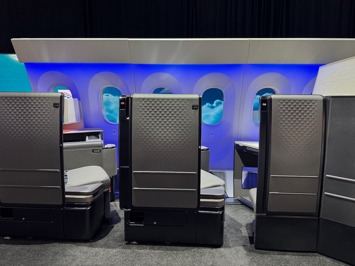a row of seats in a plane