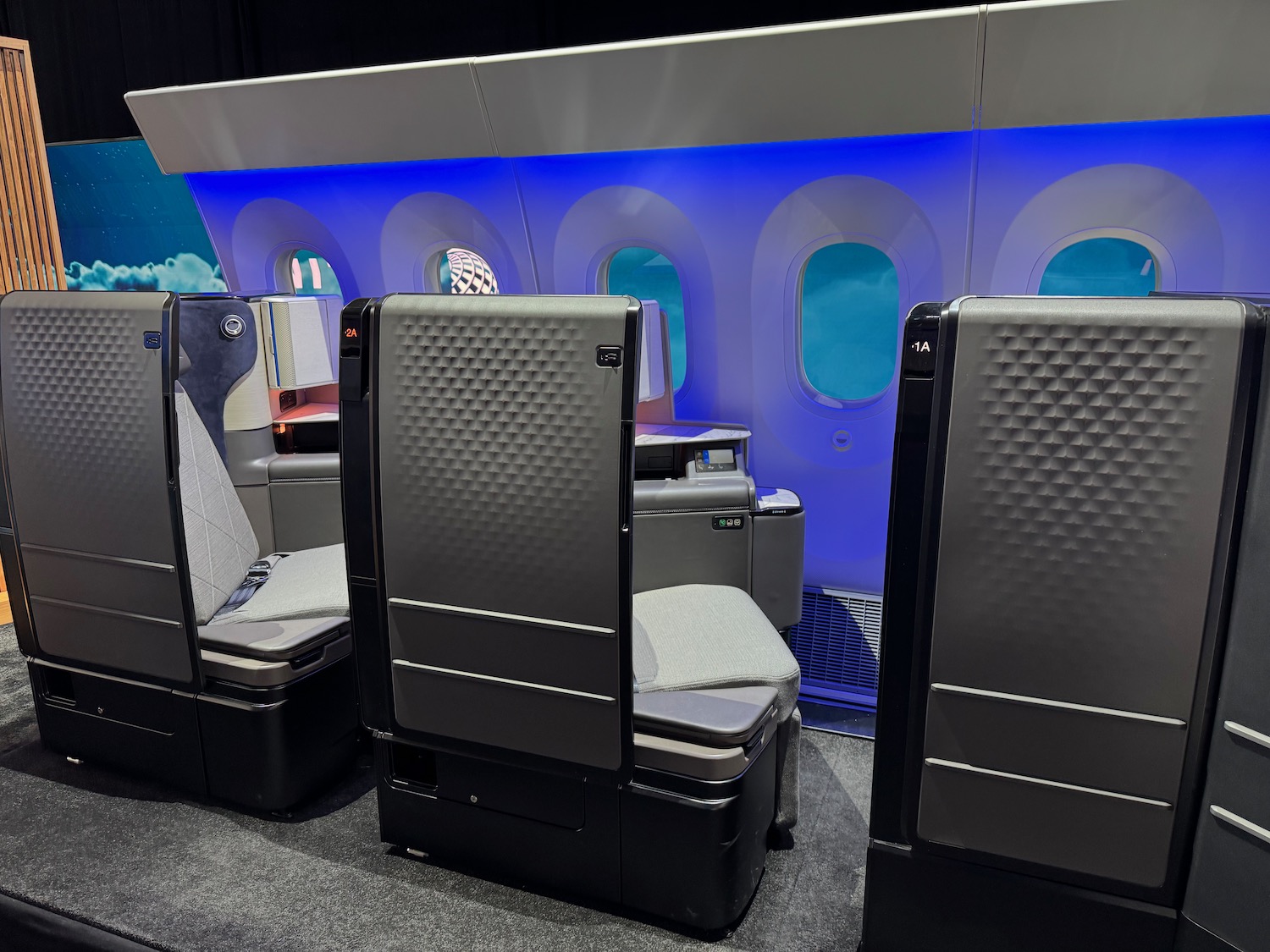 a row of seats in an airplane