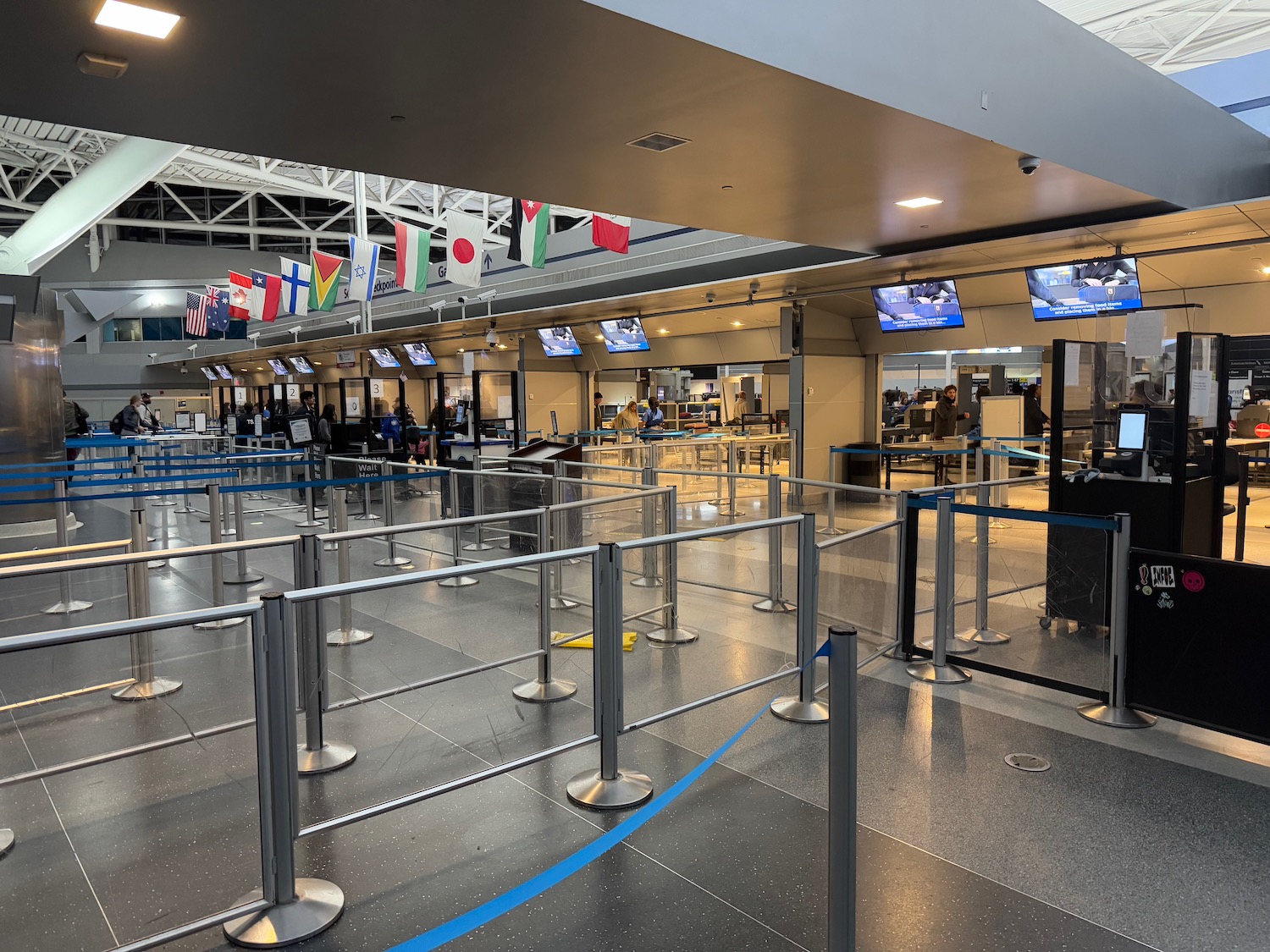 a check in area at an airport
