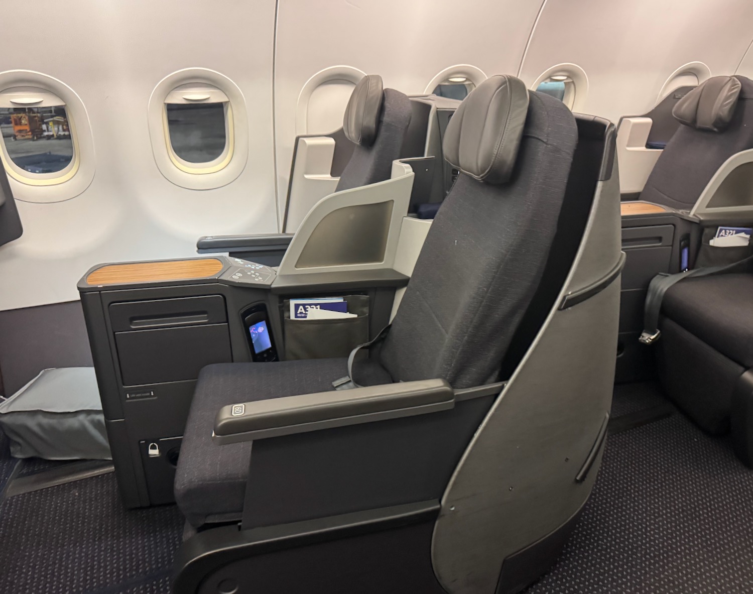 a row of seats in an airplane