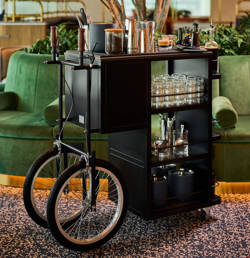 a bicycle on a cart
