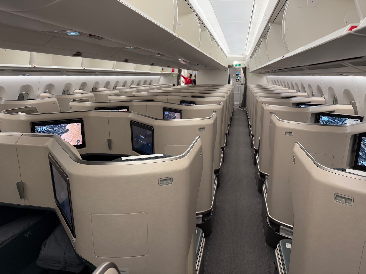 a row of seats in an airplane