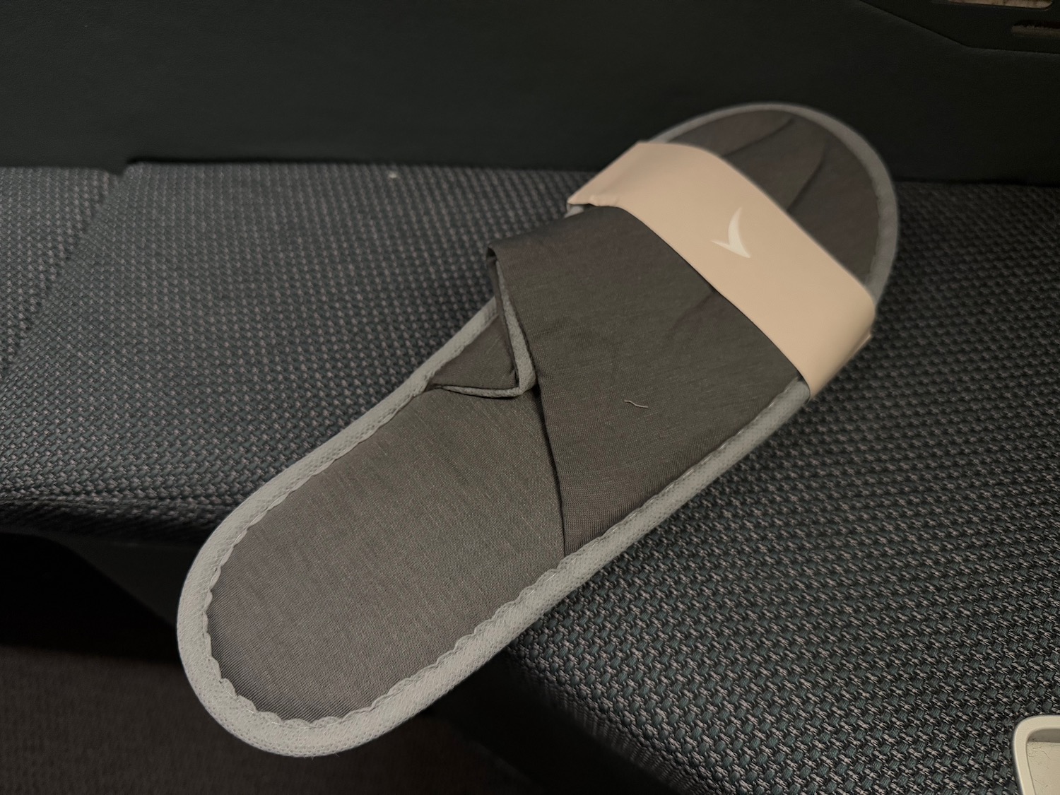 a slipper on a seat