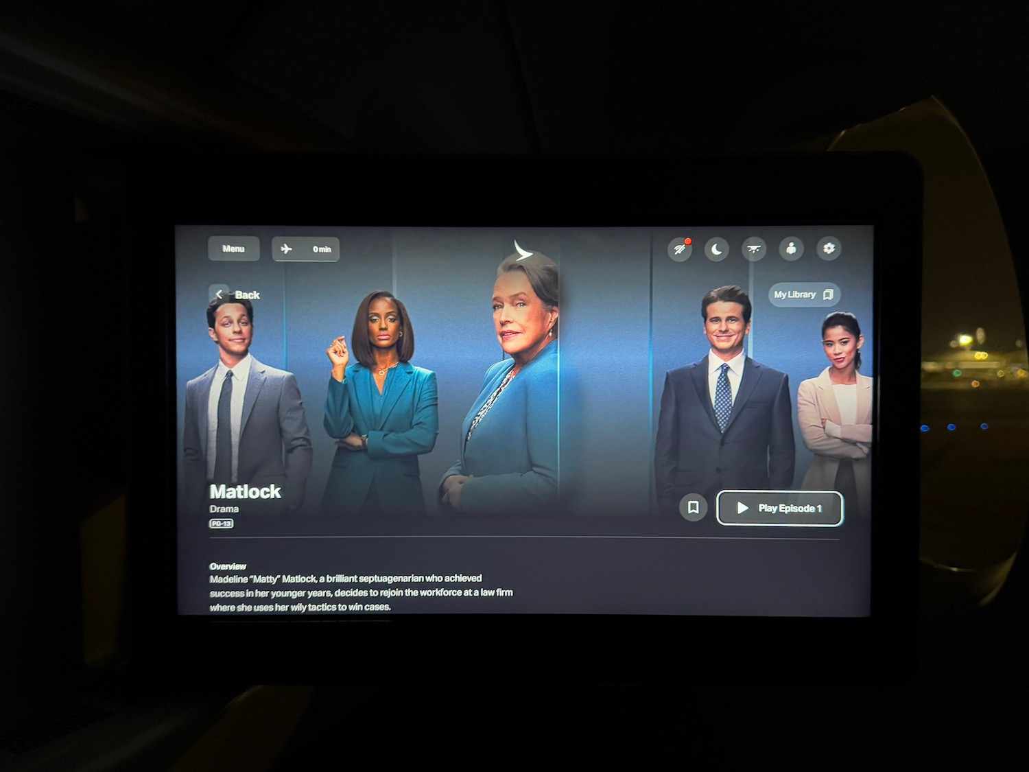 a tv screen showing a group of people