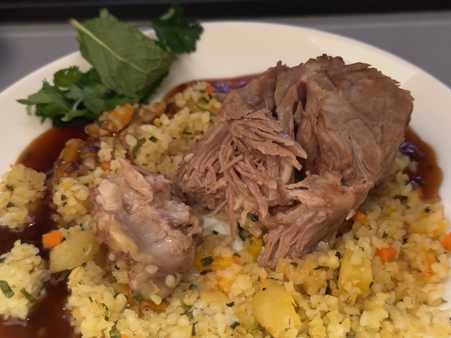 a plate of food on a table