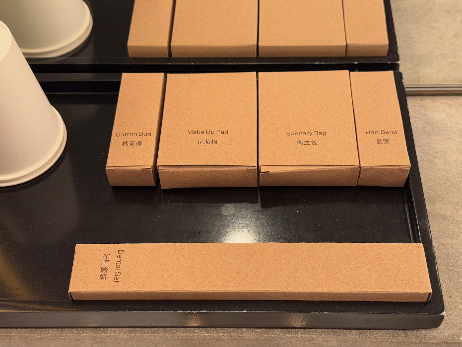 several boxes on a table
