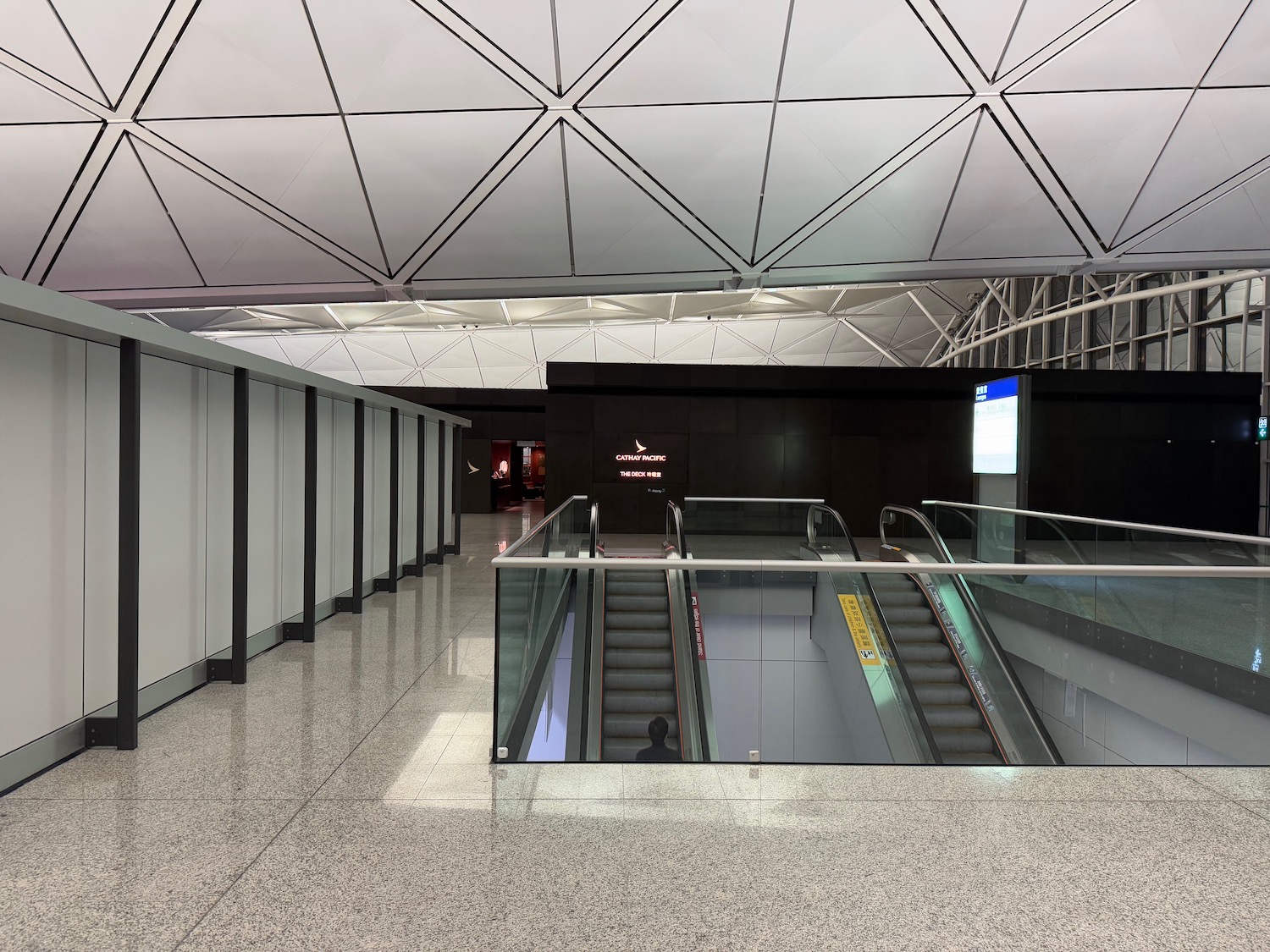 an escalator in a building