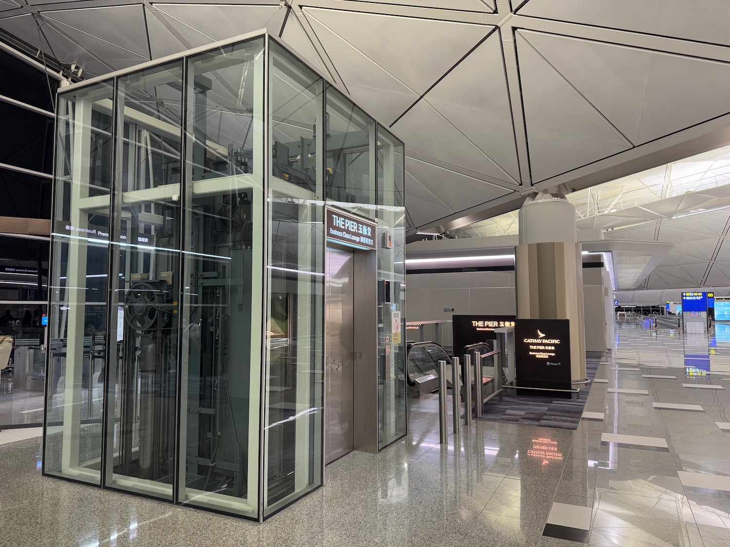 an elevator in a building