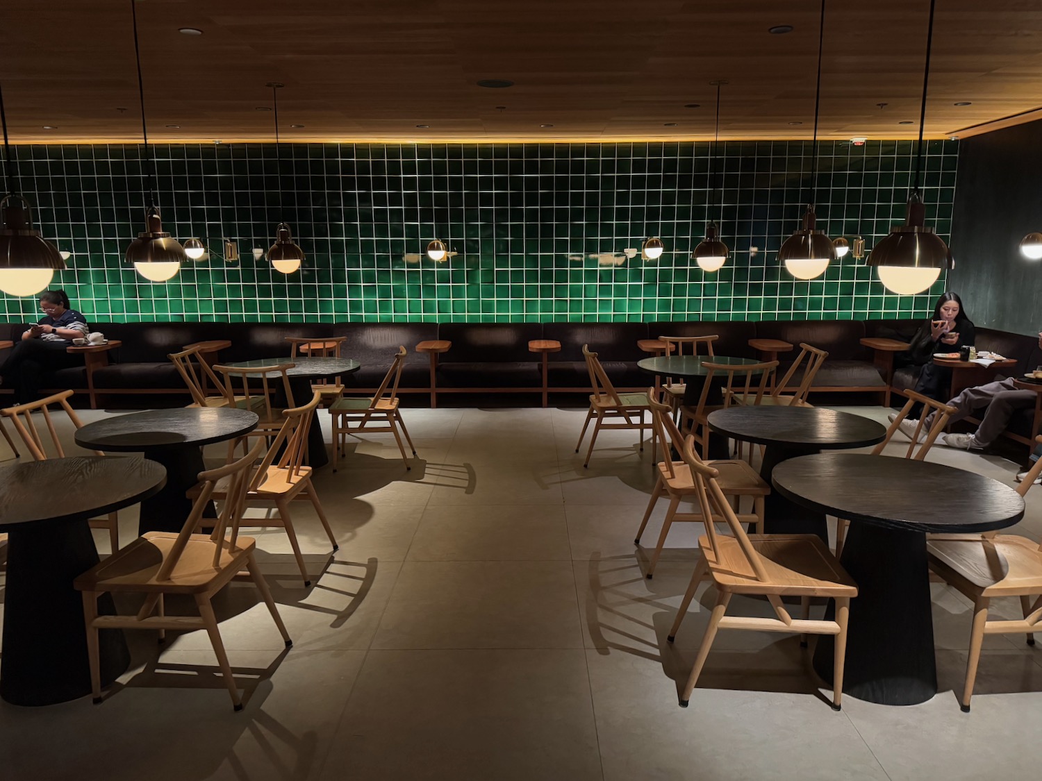 a room with tables and chairs