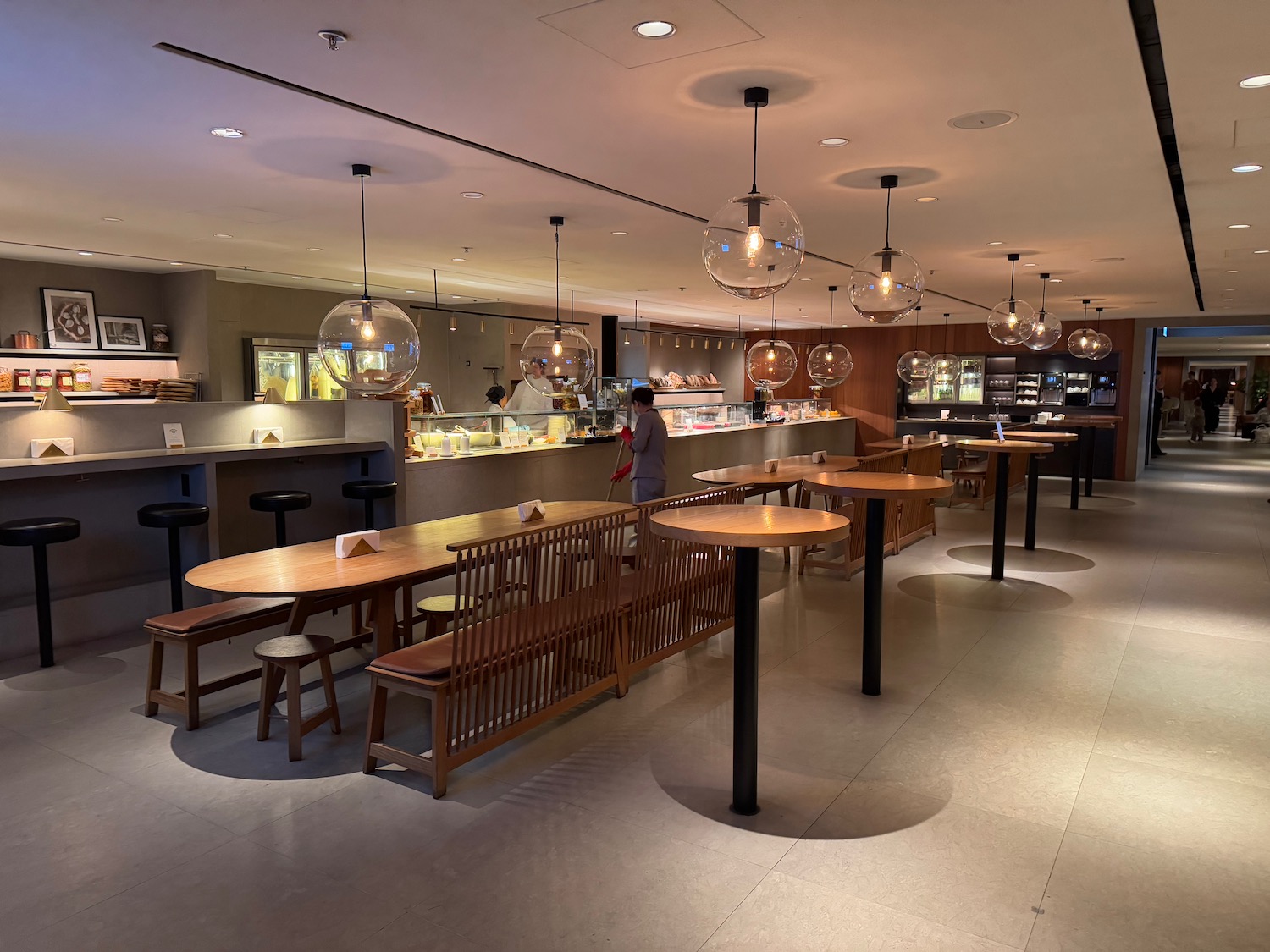 a restaurant with tables and chairs