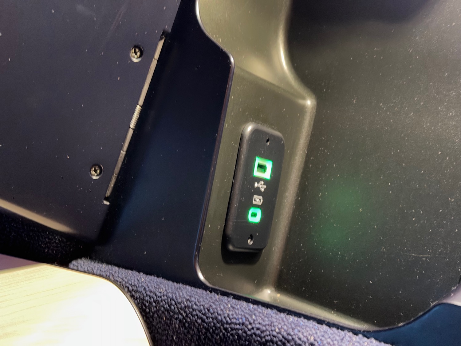 a green light on a device