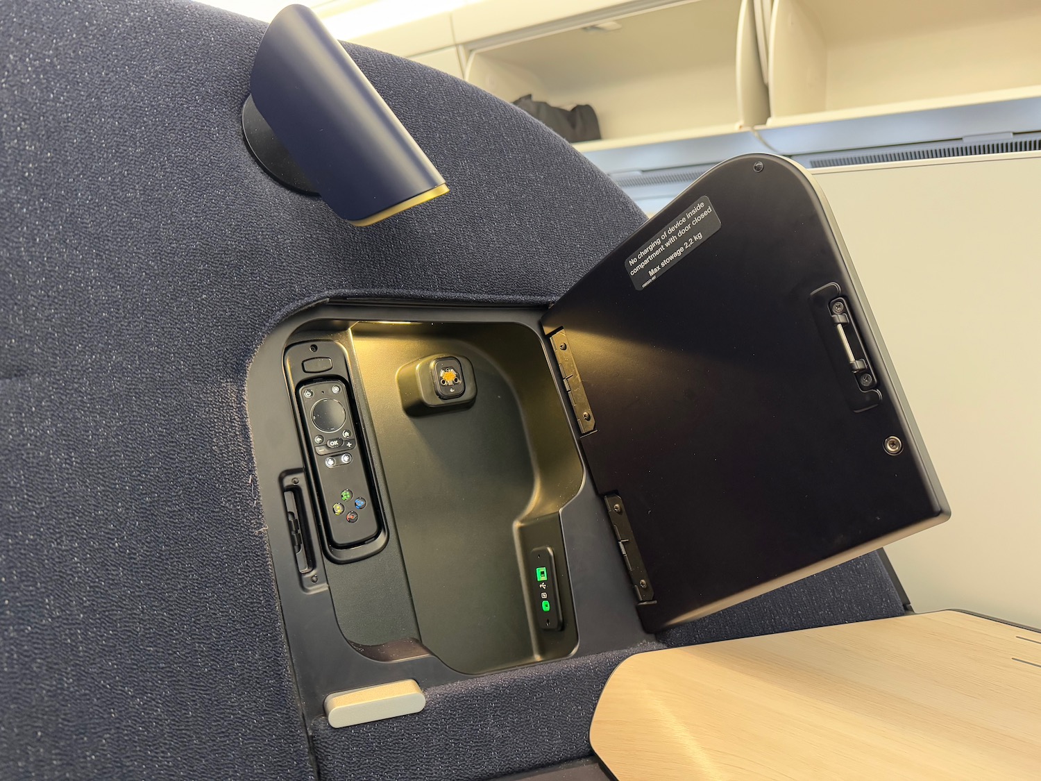 an open door on a seat