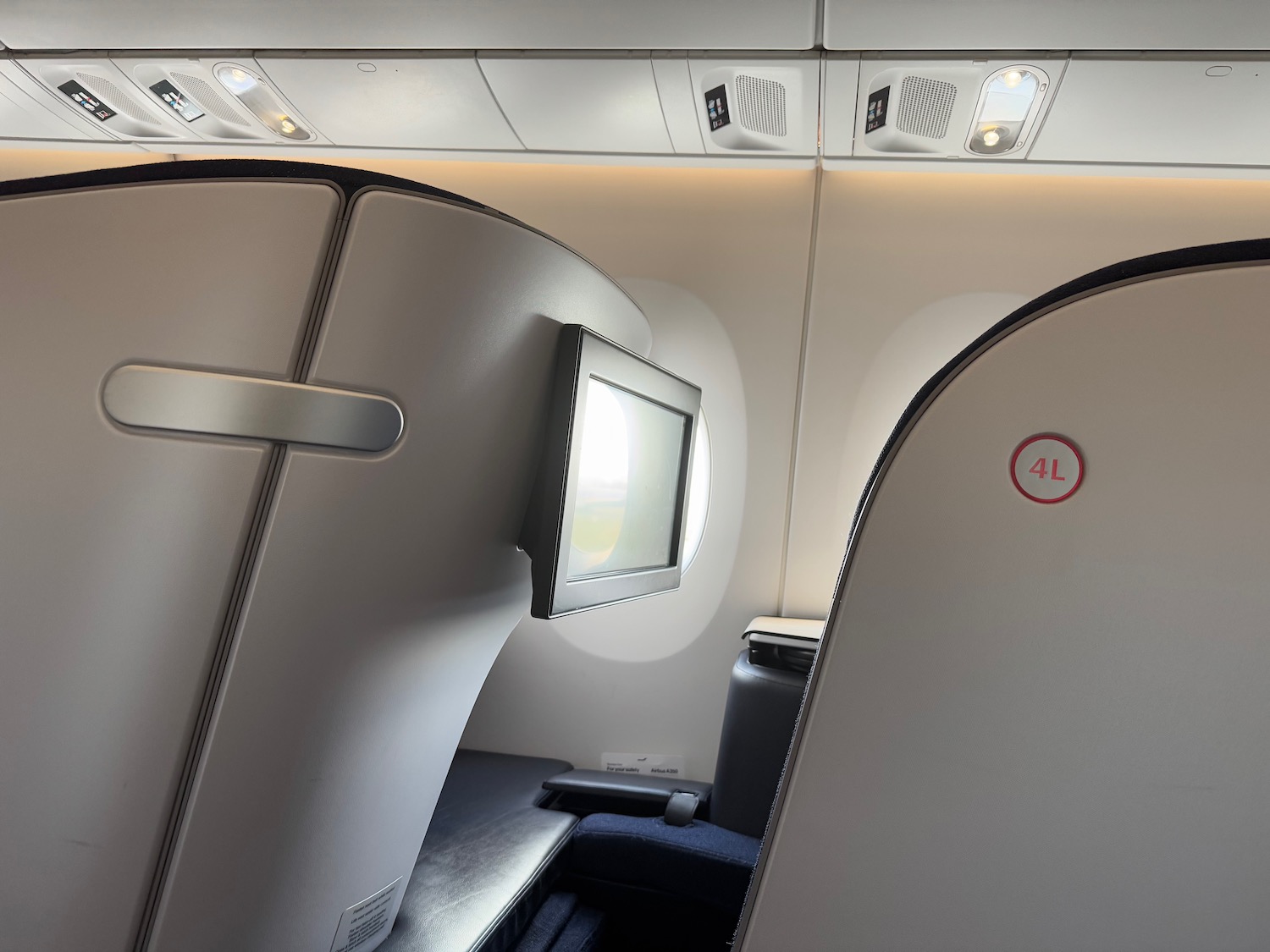 a tv in an airplane