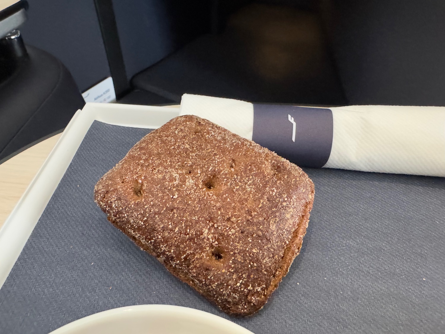 a brown bread on a tray