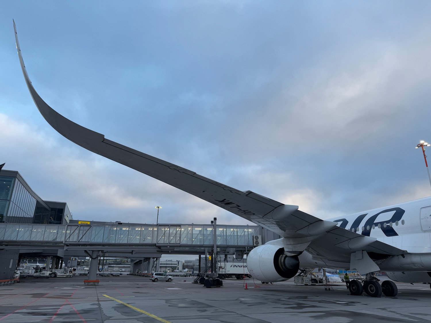 an airplane parked at an airport