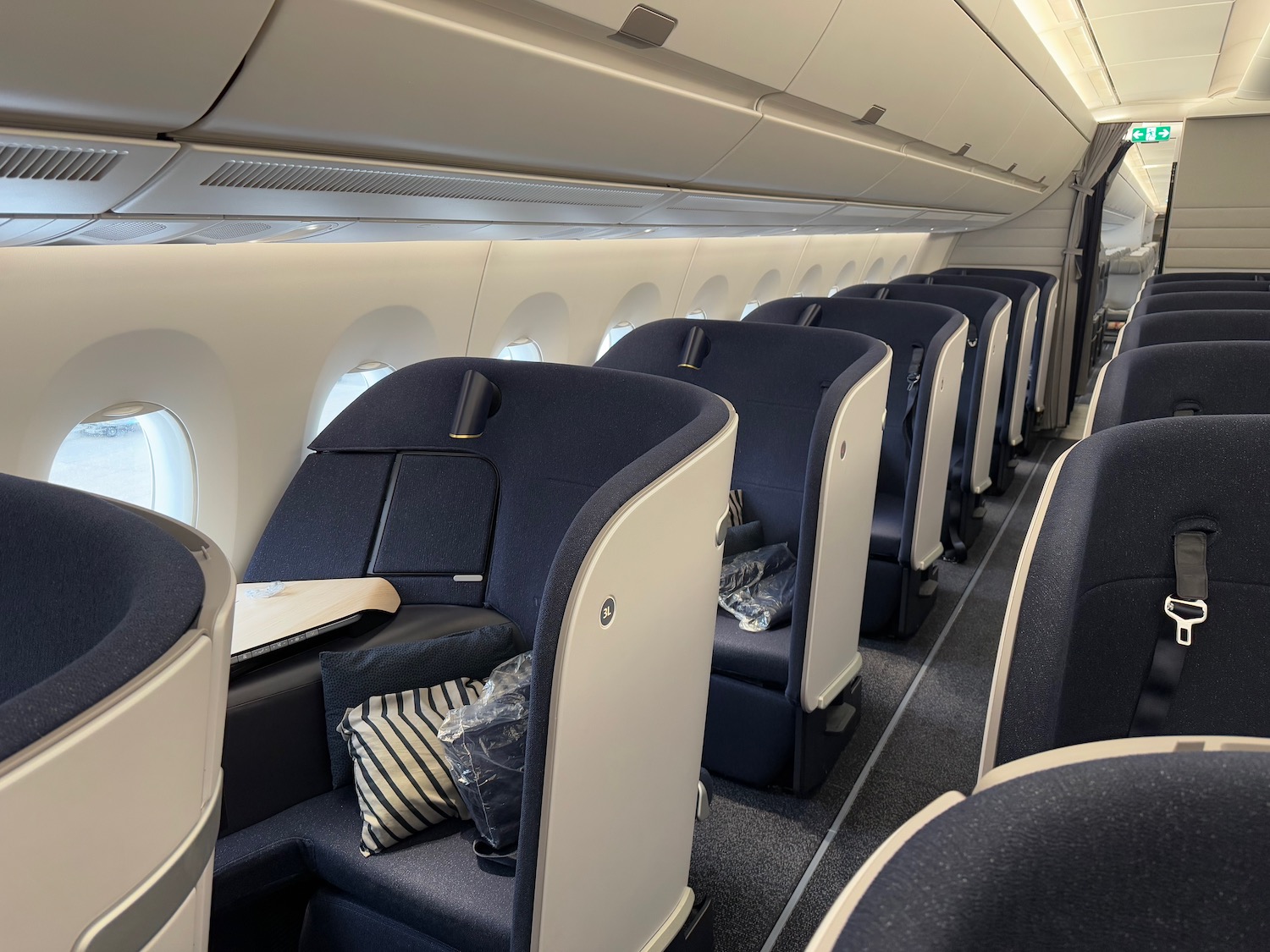 a row of seats on an airplane