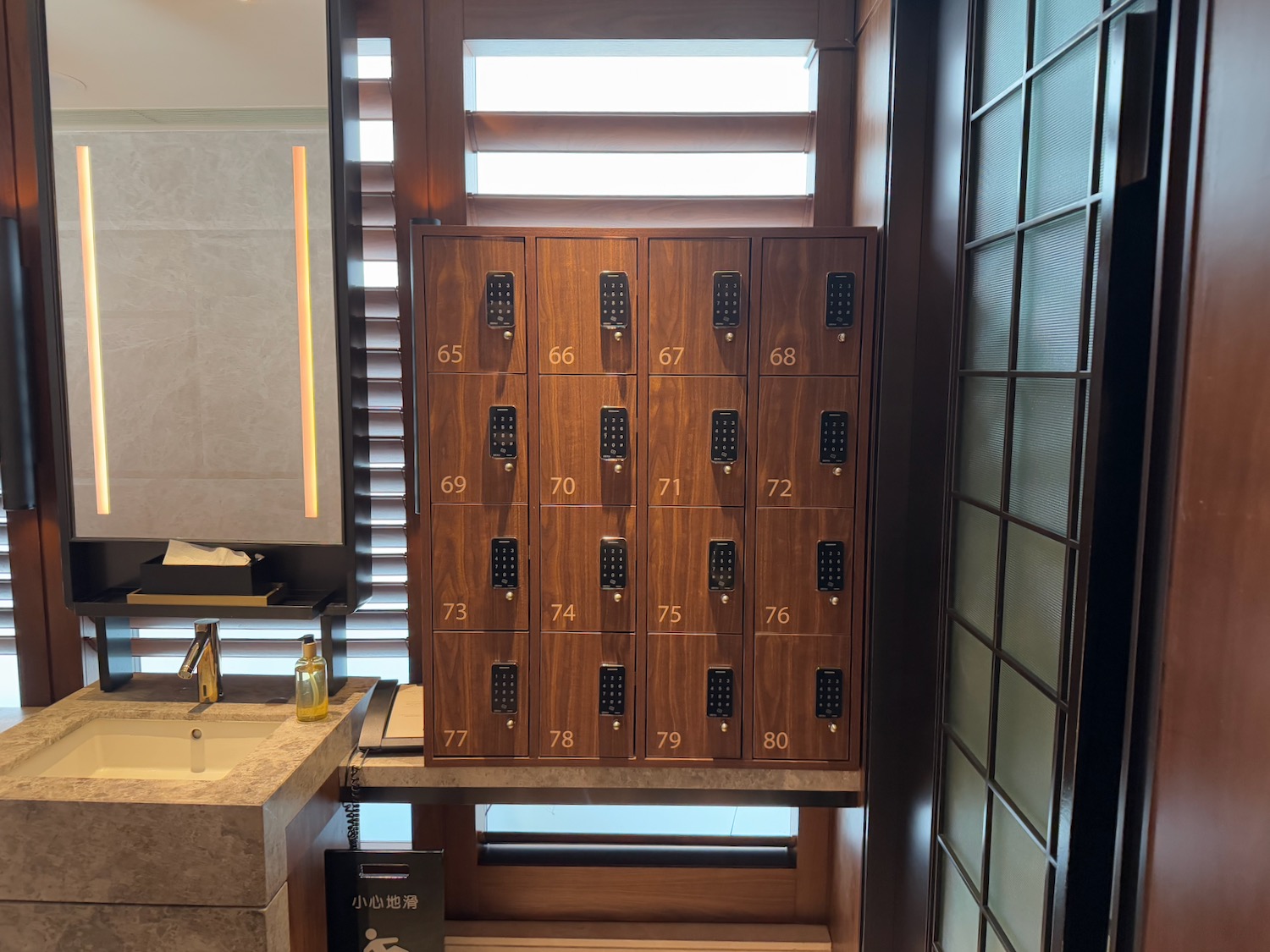 a lockers in a room