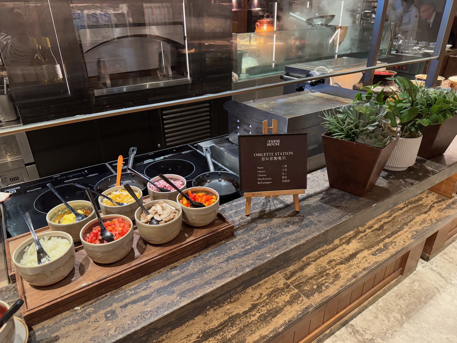 bowls of food on a counter