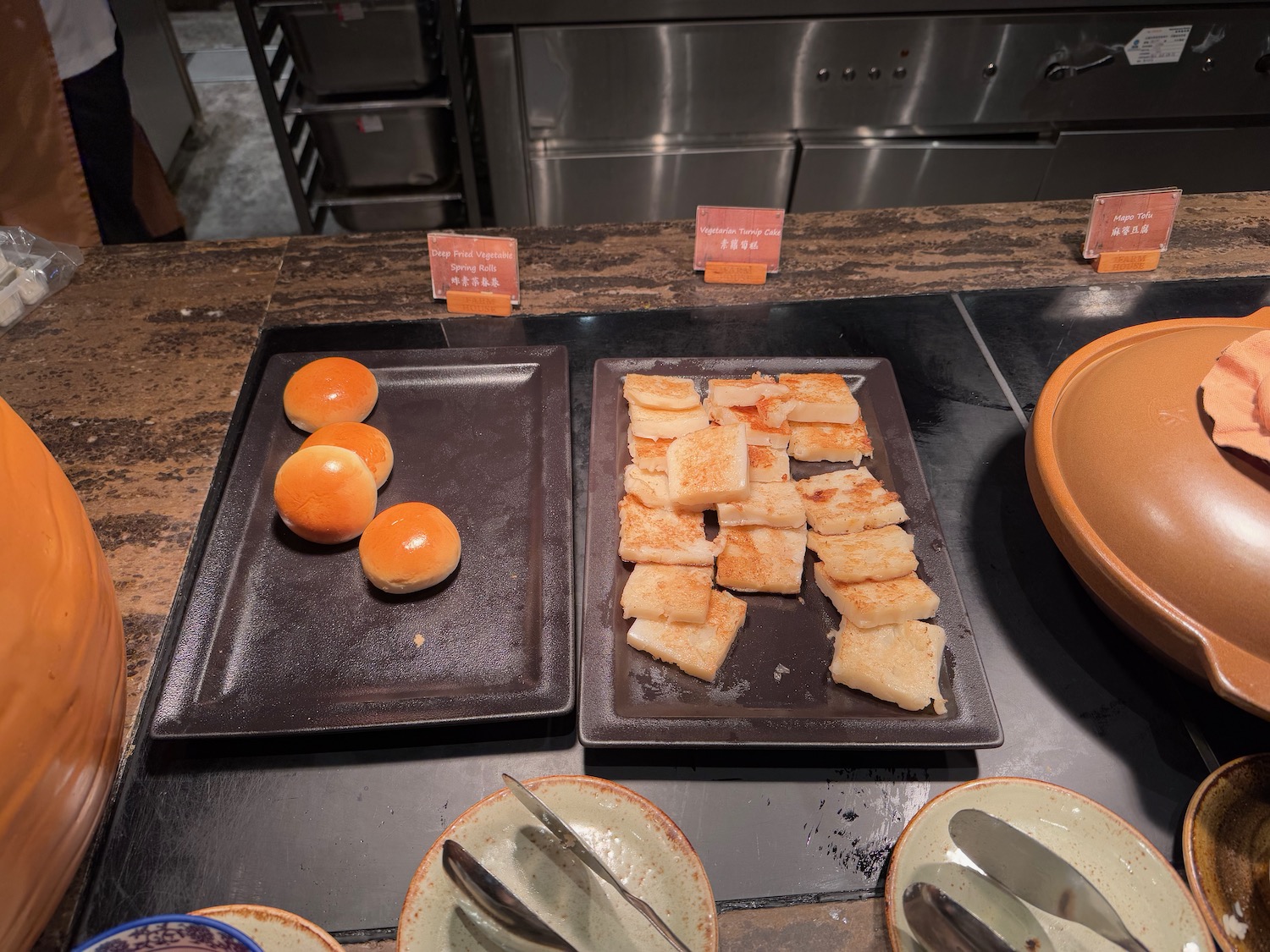 a plate of food on a counter