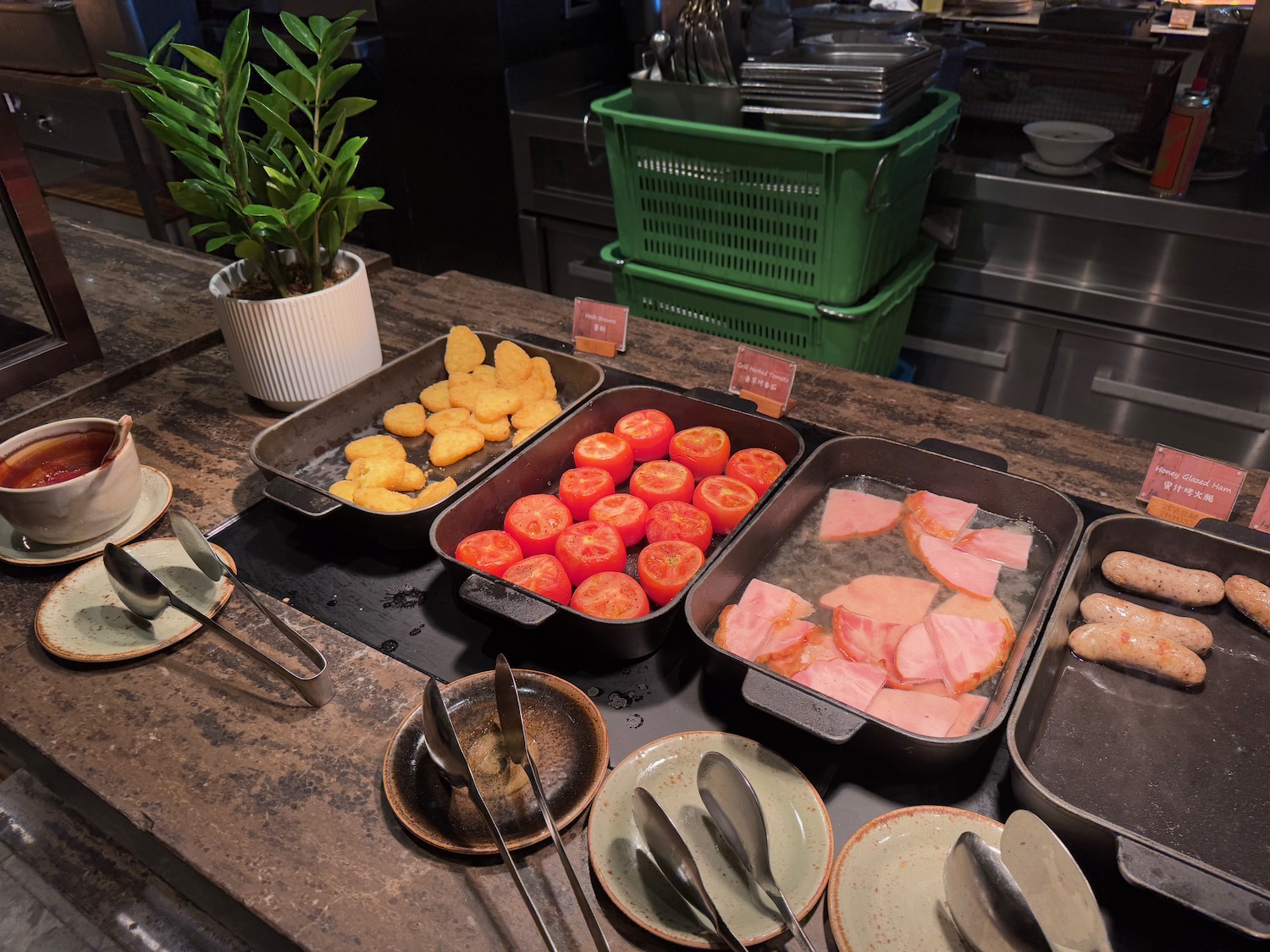 a table with food on it