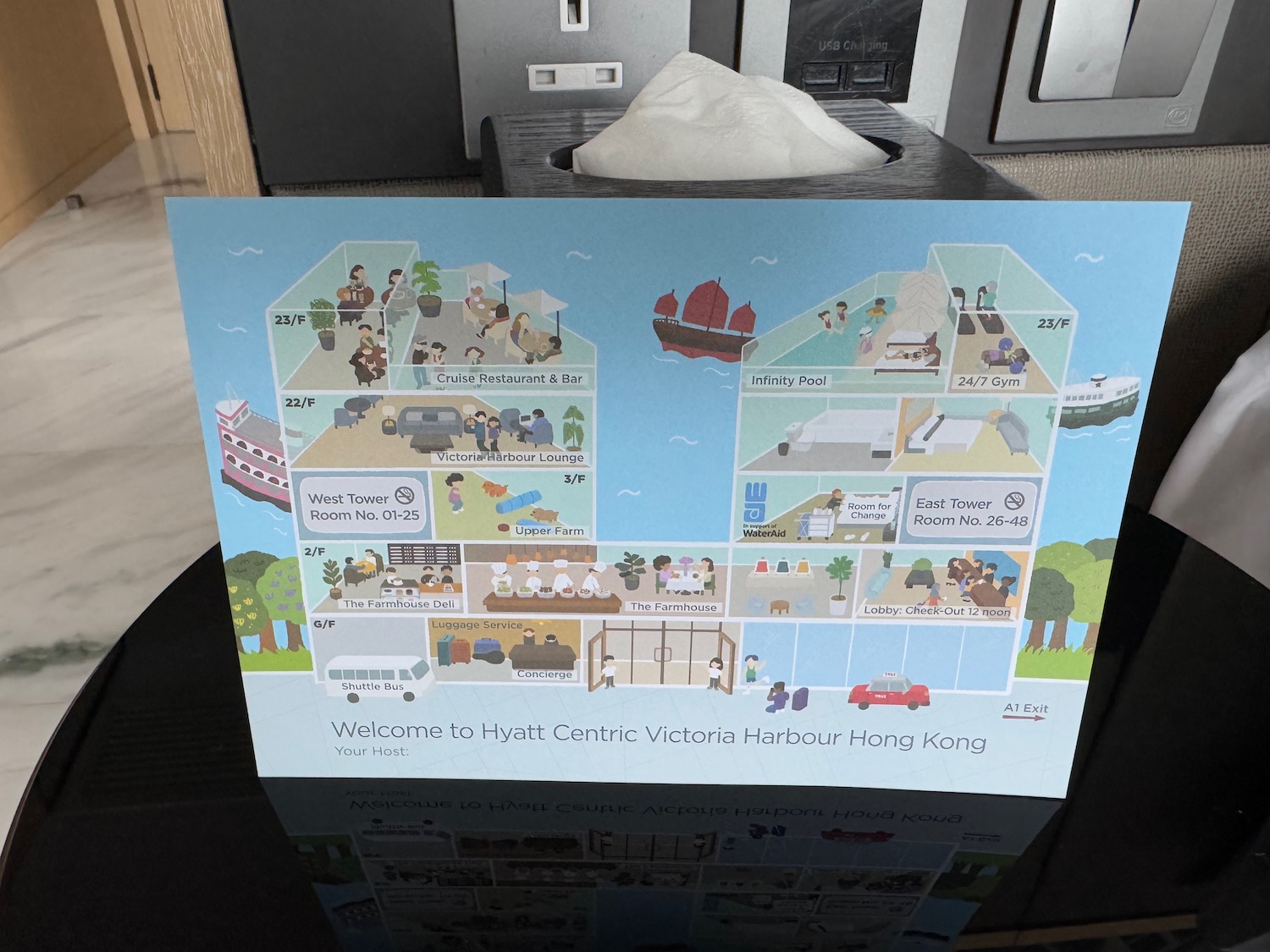 a box of tissues with a map of a city