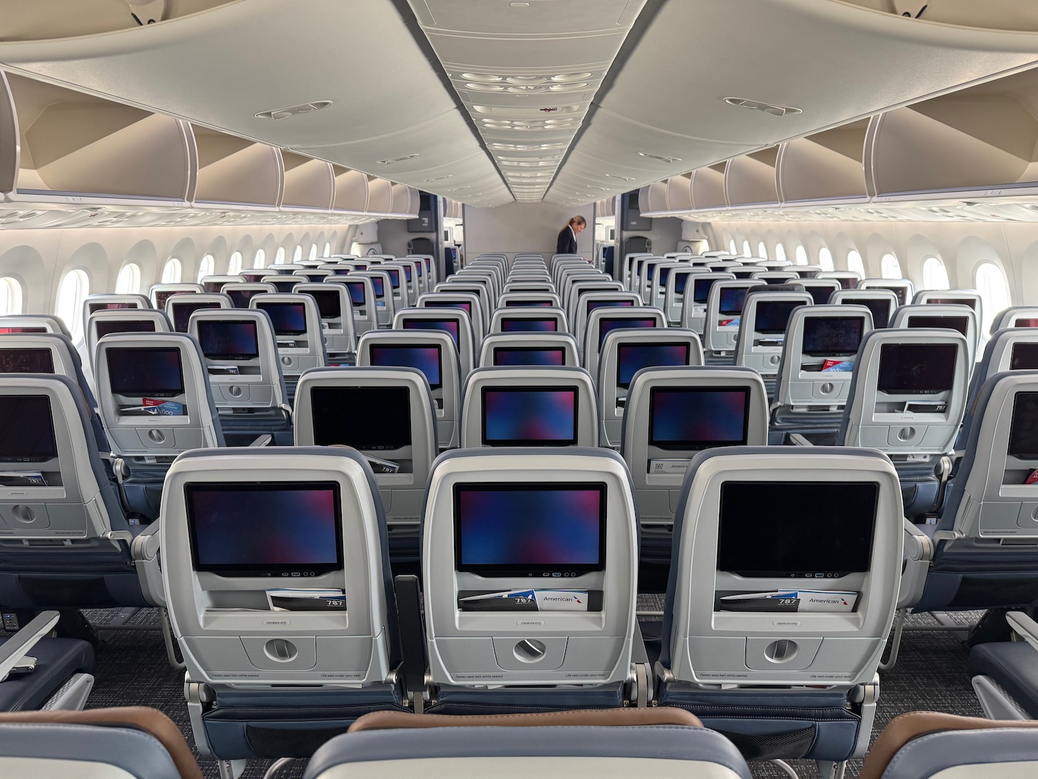 an airplane with rows of seats