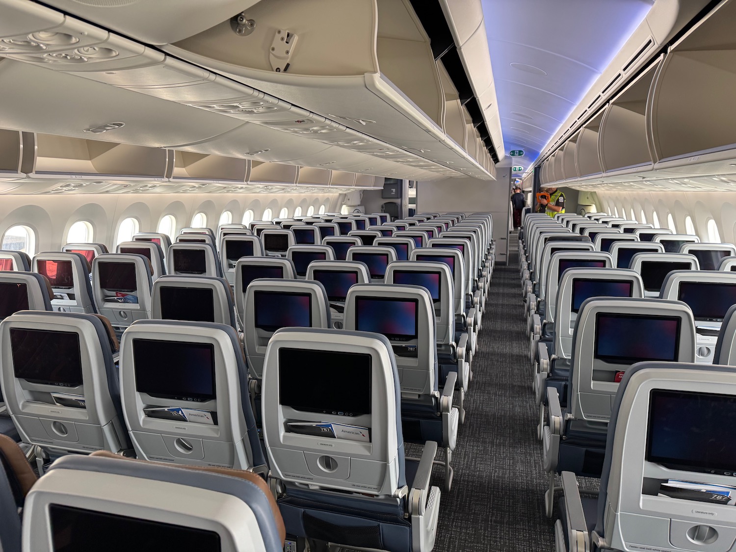 an airplane with rows of seats