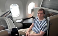 a man sitting in an airplane