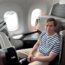 a man sitting in an airplane
