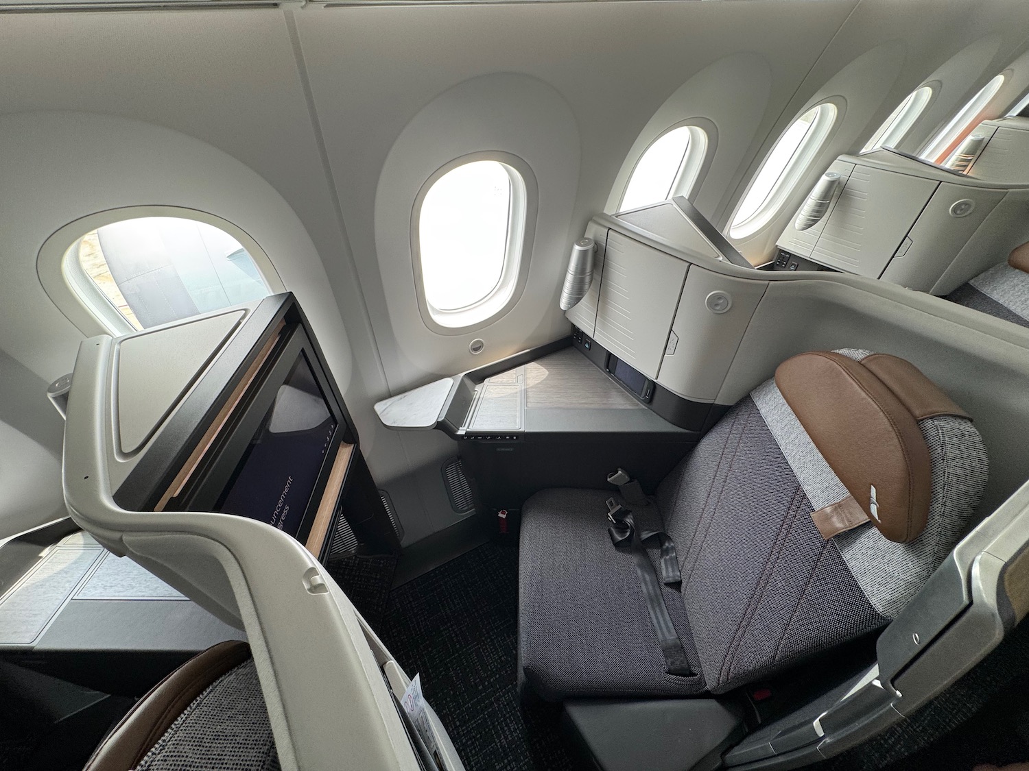 a seat in an airplane