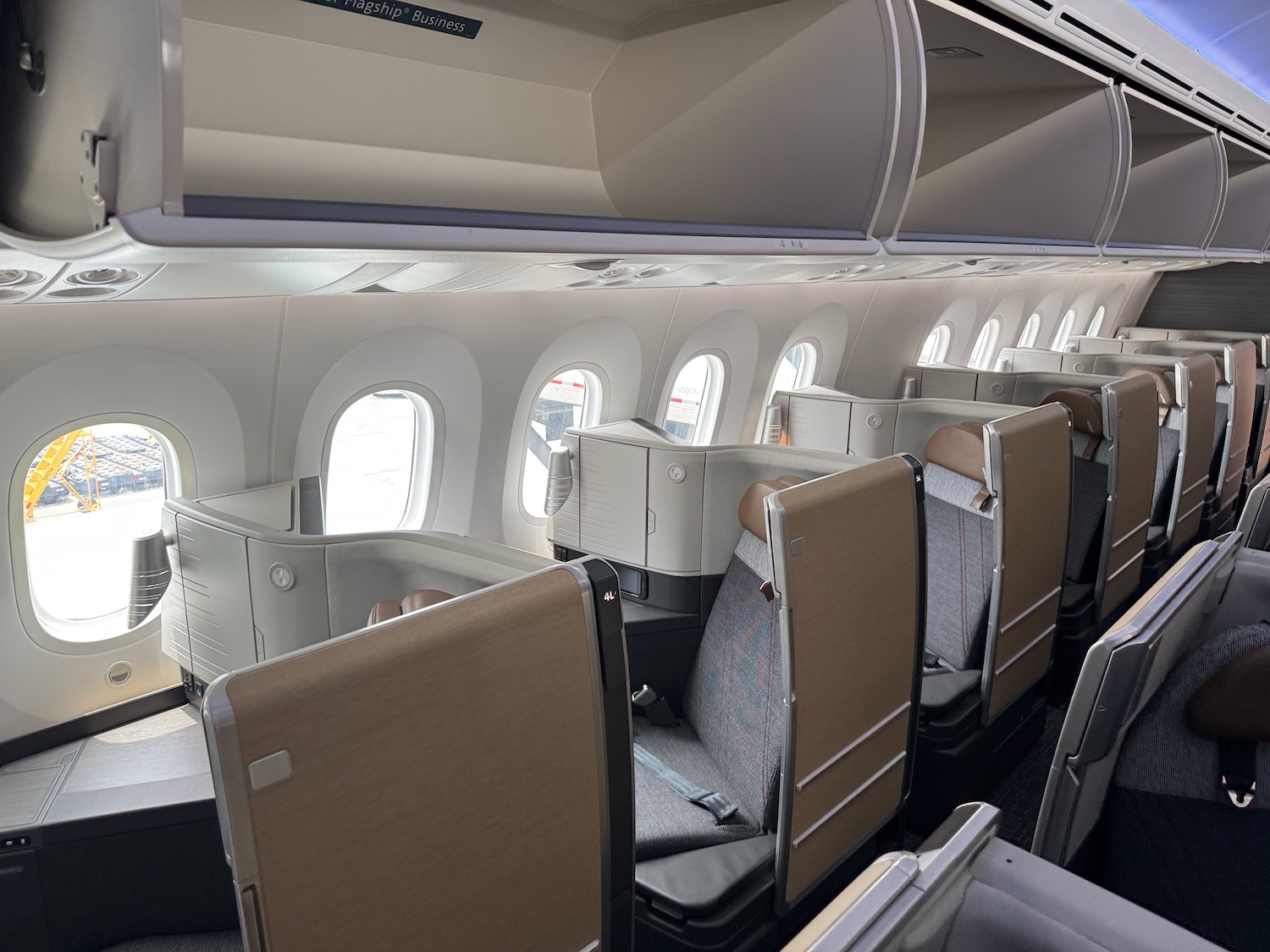 a row of seats in an airplane