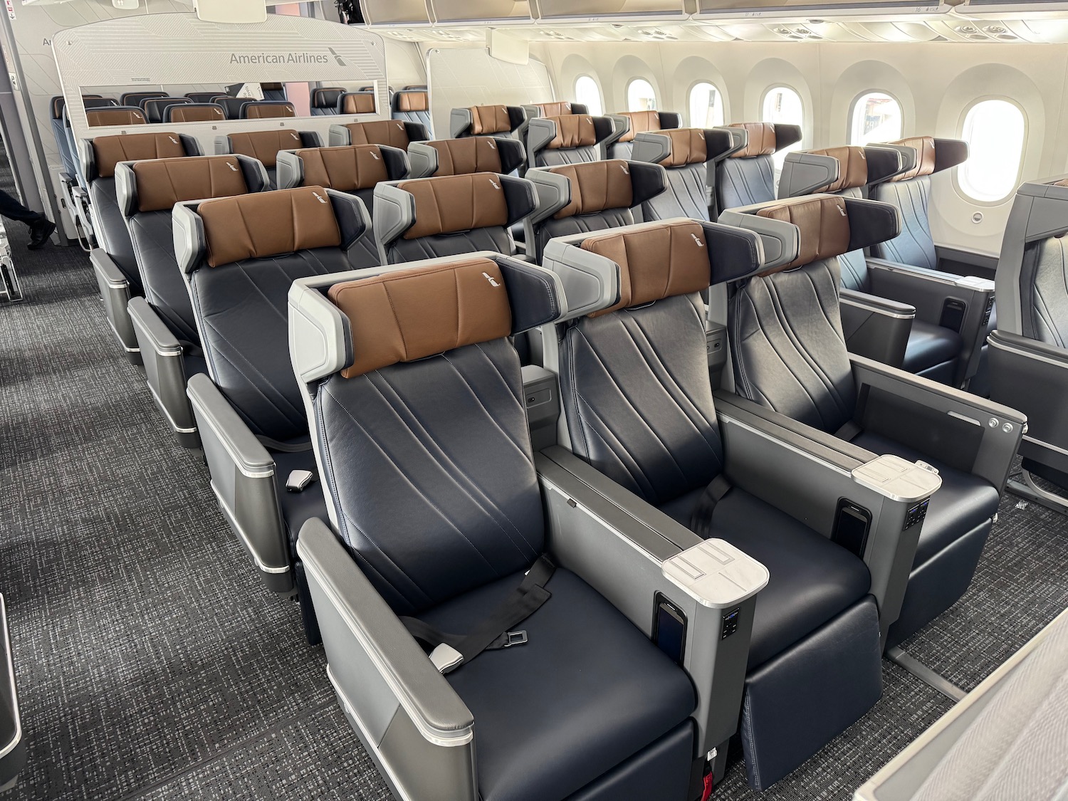a row of seats in an airplane