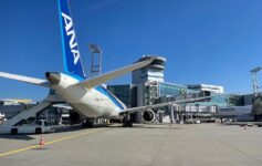 a plane on the runway